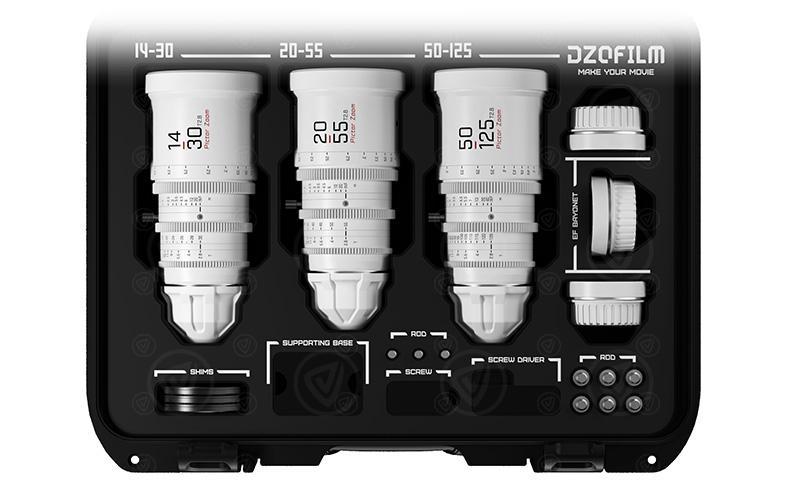 DZOFILM Pictor Zoom 3-Lens Kit (14-30/20-55/50-125) White - PL/EF