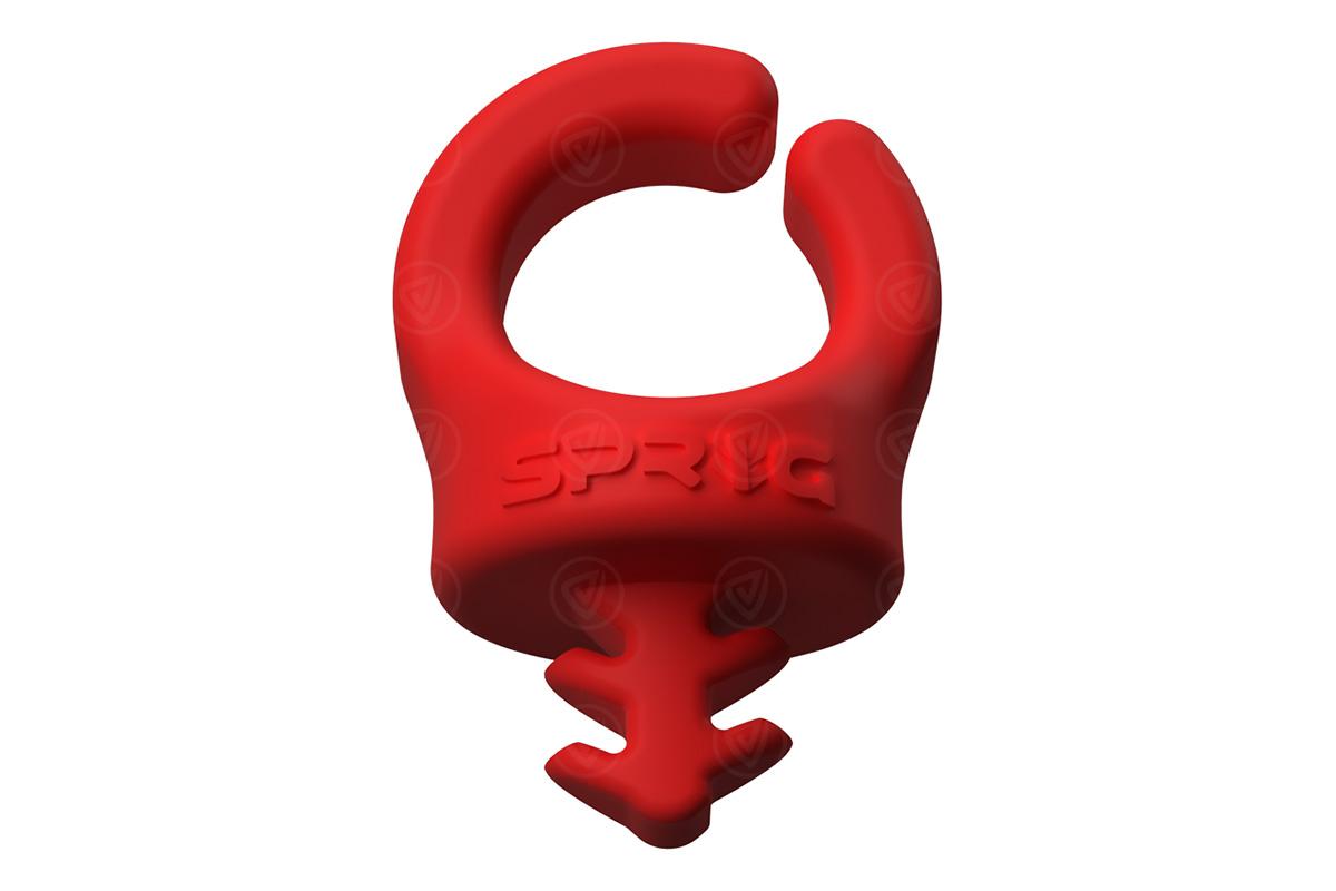 Sprig 1/4”-20 flexible Kabelhalterung mit 9 mm Öffnung, 6 Stück (Rot)