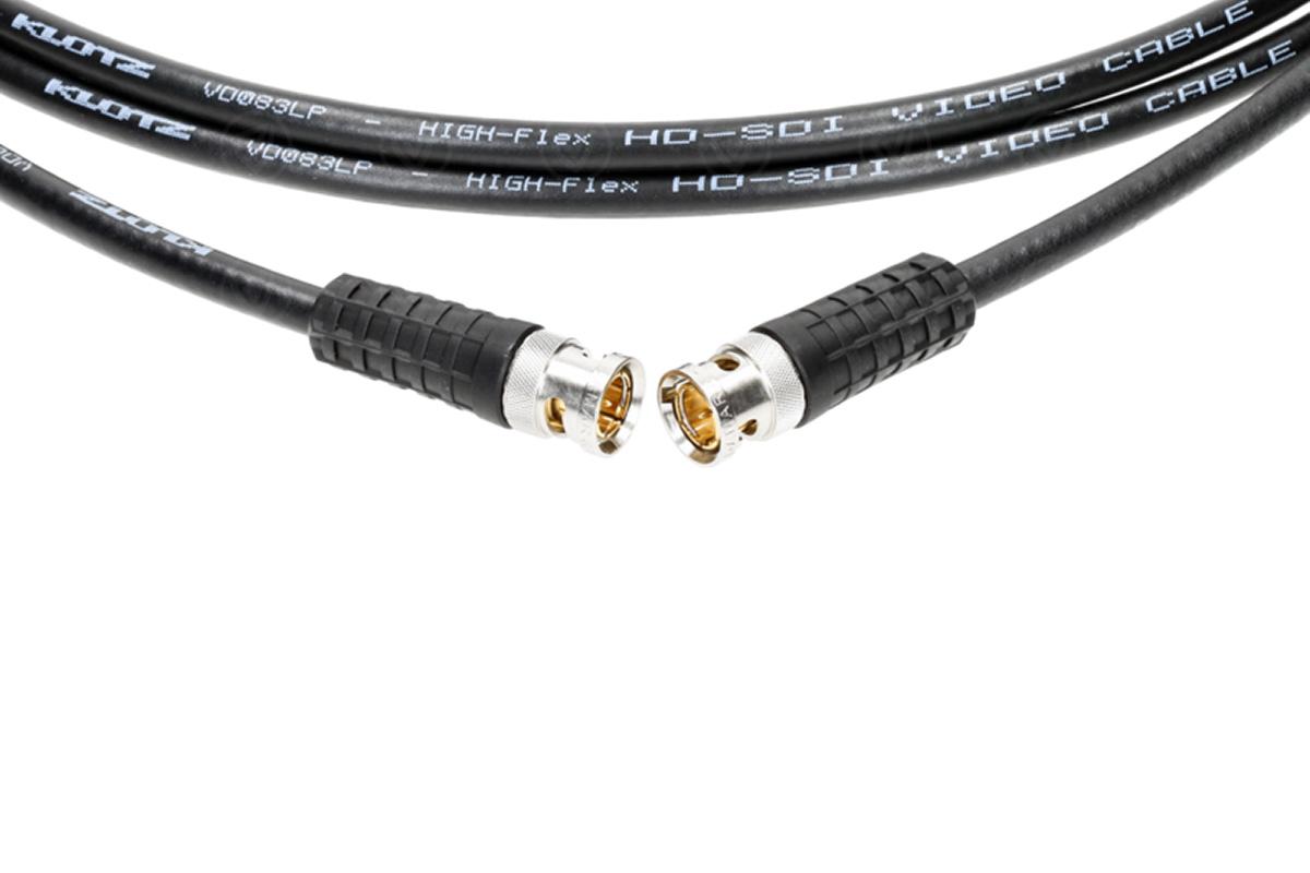Klotz BNC Kabel 12G-SDI, 3 m (schwarz/schwarz) - Stecker D&H BNCSlim / Slim