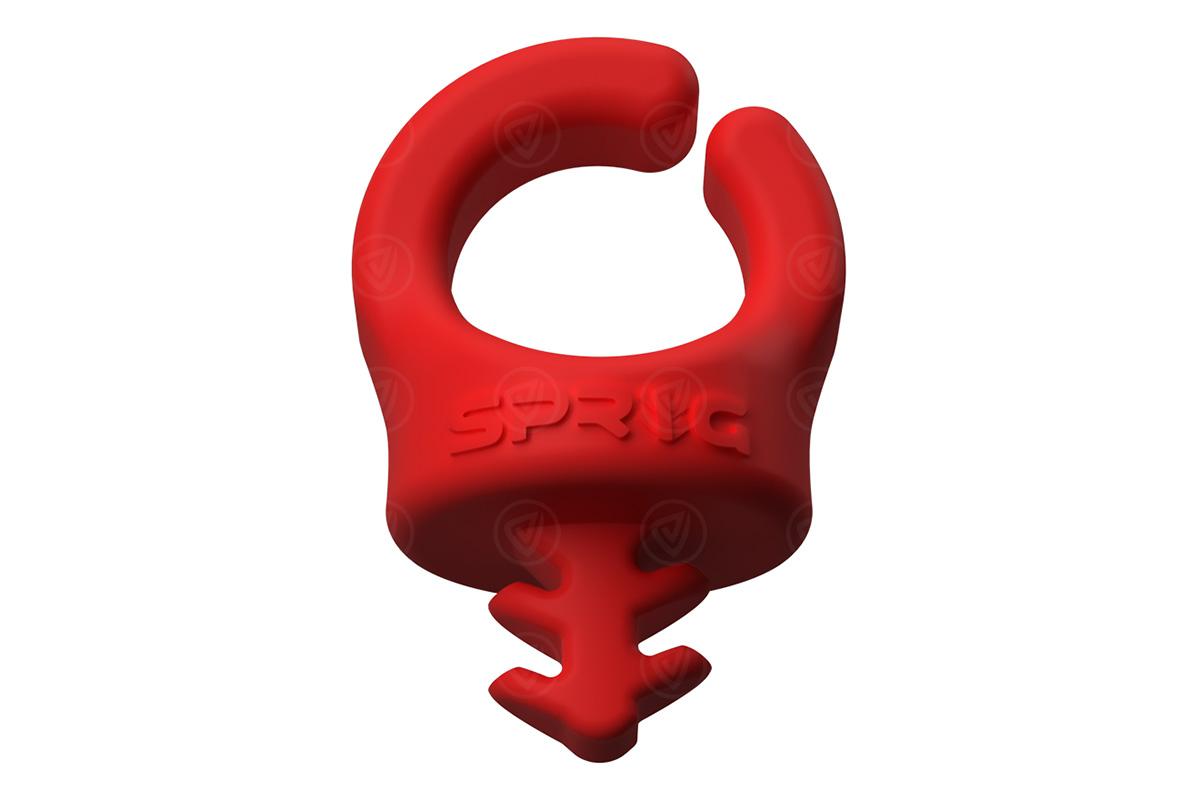 Sprig 3/8”-16 flexible Kabelhalterung mit 13,5 mm Öffnung, 3 Stück (Rot)