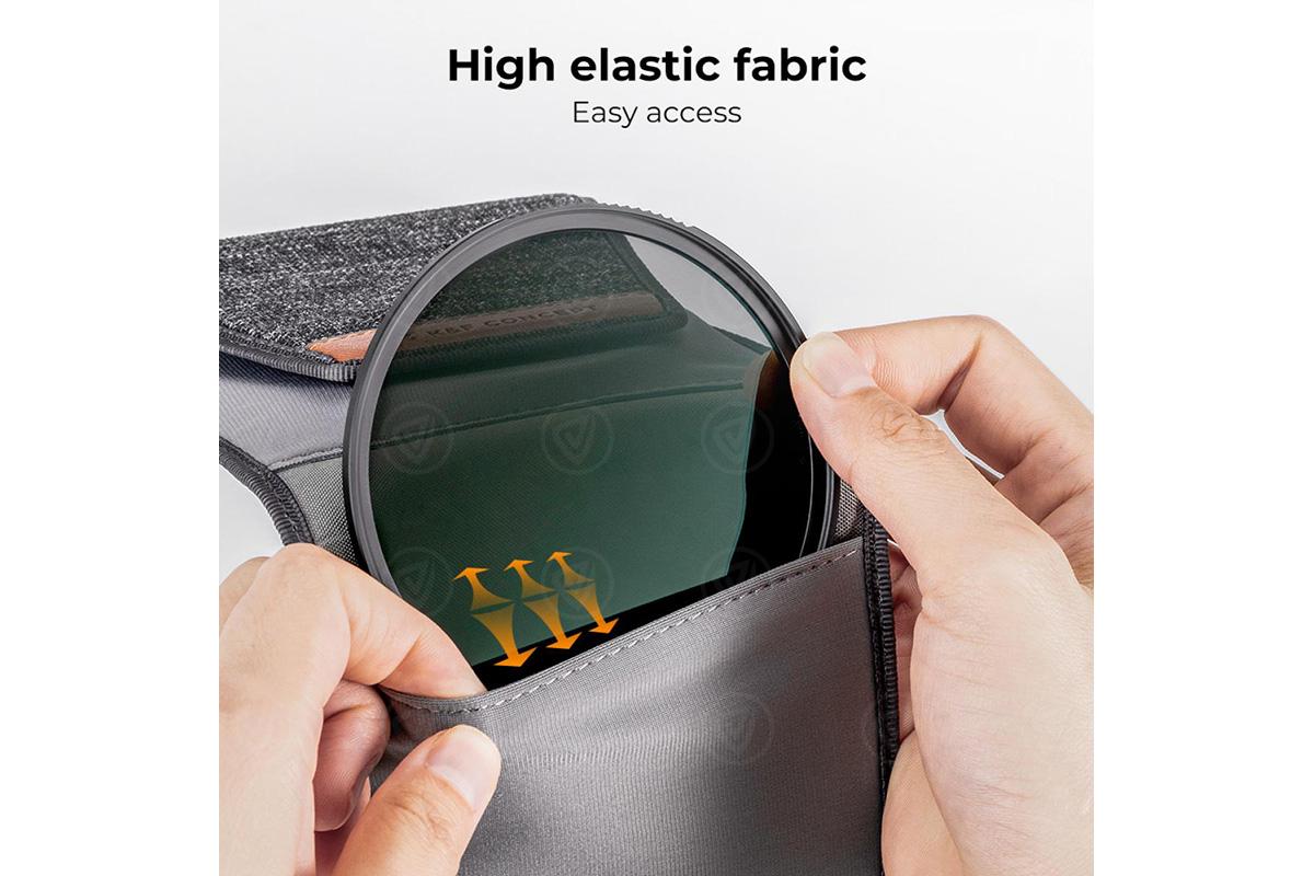 K&F Concept 110*106 mm Filter Pouch, 3-Pocket Filter Case