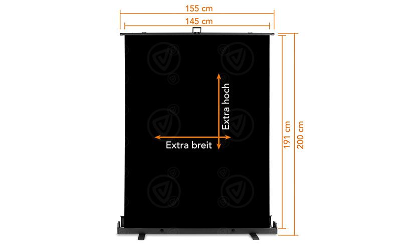 Walimex Pro Roll-up Panel Hintergrund schwarz (155 x 200 cm)