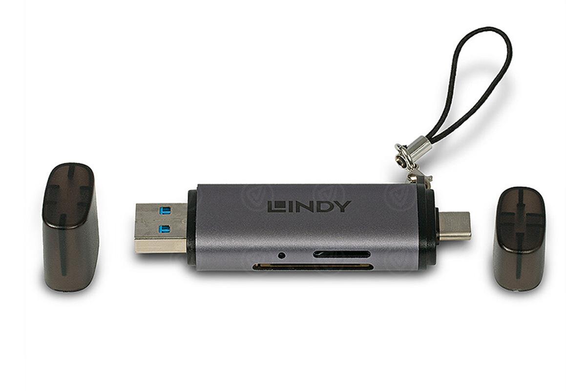 Lindy USB 3.2 Kartenleser, Typ C & A, SD/MicroSD